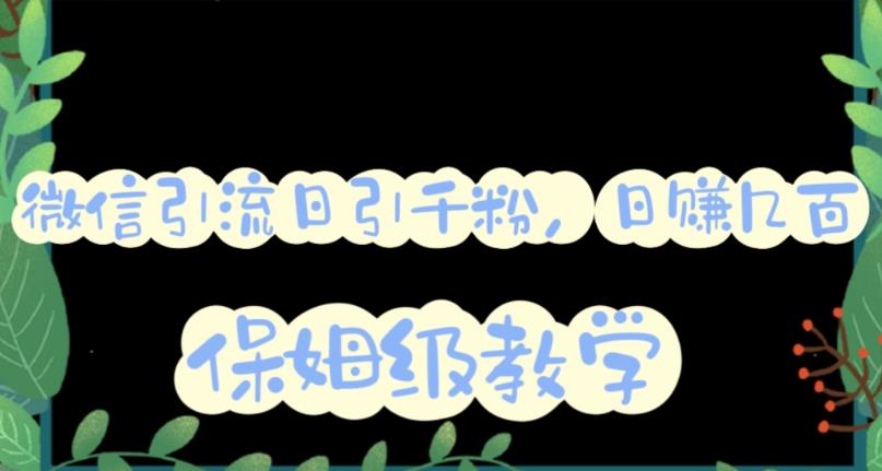 微信互推圈半自动引流方案，矩阵操作日引千人思路【详细视频教程】-轻松搞定副业 - 高效赚钱方法和建议