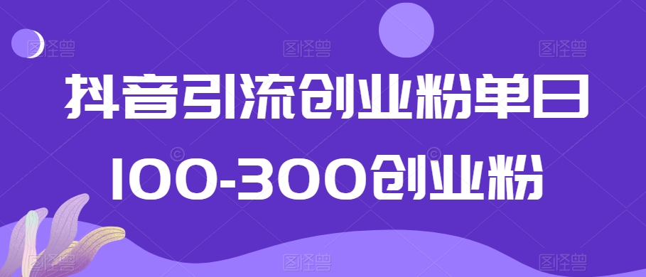 抖音引流创业粉单日100-300创业粉【揭秘】-轻松搞定副业 - 高效赚钱方法和建议