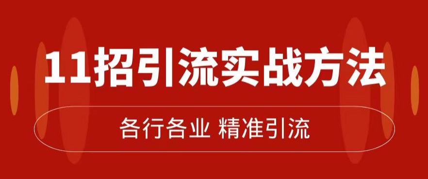精准引流术：11招引流实战方法，让你私域流量加到爆（11节课完整)-轻松搞定副业 - 高效赚钱方法和建议