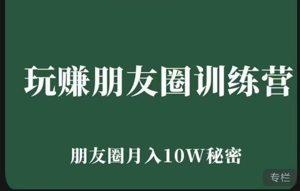 玩赚朋友圈系统课，朋友圈月入10W的秘密，​7天系统图文课程-轻松搞定副业 - 高效赚钱方法和建议