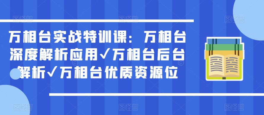 万相台实战特训课：万相台深度解析应用✔万相台后台解析✔万相台优质资源位-轻松搞定副业 - 高效赚钱方法和建议