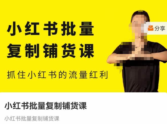 张宾·小红书批量复制铺货课，抓住小红书的流量红利 （更新2023年2月）-轻松搞定副业 - 高效赚钱方法和建议