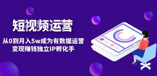 短视频自然流IP第2期：从0到月入5w成为有数据运营变现赚钱独立IP孵化手-轻松搞定副业 - 高效赚钱方法和建议