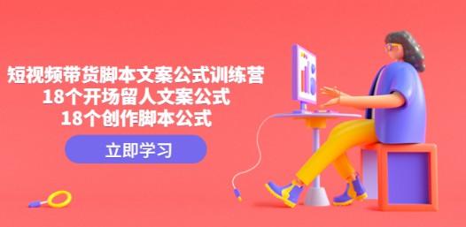 短视频带货脚本文案公式训练营：18个开场留人文案公式，18个创作脚本公式-轻松搞定副业 - 高效赚钱方法和建议