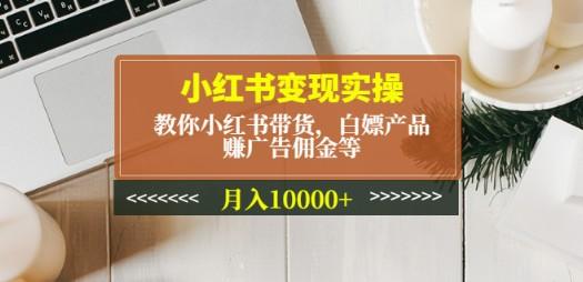 小红书变现实操：教你小红书带货，白嫖产品，赚广告佣金等，月入10000+-轻松搞定副业 - 高效赚钱方法和建议
