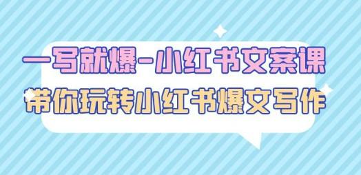一写就爆-小红书文案课：带你玩转小红收爆文写作-轻松搞定副业 - 高效赚钱方法和建议