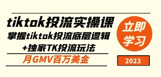 tiktok投流实操课：掌握tiktok投流底层逻辑+独家TK投流玩法 月GMV百万美金-轻松搞定副业 - 高效赚钱方法和建议
