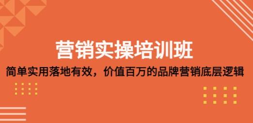 营销实操培训班：简单实用-落地有效，价值百万的品牌营销底层逻辑-轻松搞定副业 - 高效赚钱方法和建议