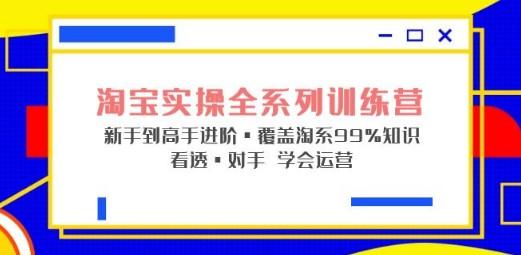 淘宝实操全系列训练营 新手到高手进阶·覆盖·99%知识 看透·对手 学会运营-轻松搞定副业 - 高效赚钱方法和建议