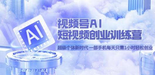视频号AI短视频创业训练营 超级个体新时代 一部手机每天只需1小时轻松创业-轻松搞定副业 - 高效赚钱方法和建议