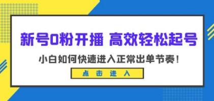 新号0粉开播-高效轻松起号：小白如何快速进入正常出单节奏（10节课）-轻松搞定副业 - 高效赚钱方法和建议