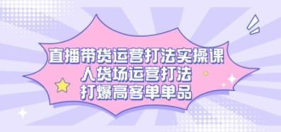 直播带货运营打法实操课，人货场运营打法，打爆高客单单品-轻松搞定副业 - 高效赚钱方法和建议