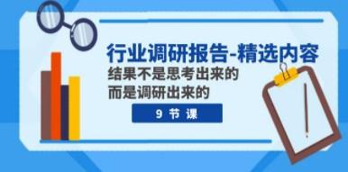 行业调研报告-精选内容：结果不是思考出来的 而是调研出来的（9节课）-轻松搞定副业 - 高效赚钱方法和建议