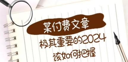 极其重要的2024该如何把握？【某公众号付费文章】-轻松搞定副业 - 高效赚钱方法和建议