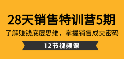 28天·销售特训营5期：了解赚钱底层思维，掌握销售成交密码（12节课）-轻松搞定副业 - 高效赚钱方法和建议
