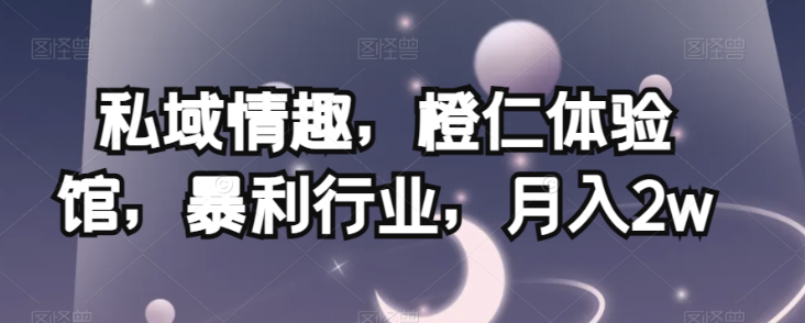 私域情趣，橙仁体验馆，暴利行业，月入2w【揭秘】-轻松搞定副业 - 高效赚钱方法和建议