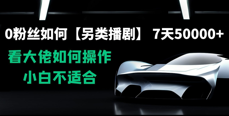 0粉丝如何【另类播剧】，7天50000+，看大佬如何操作，小白不适合【揭秘】-轻松搞定副业 - 高效赚钱方法和建议