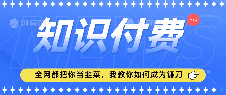 2024最新知识付费项目，小白也能轻松入局，全网都在教你做项目，我教你做镰刀【揭秘】-轻松搞定副业 - 高效赚钱方法和建议