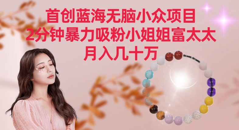 首创蓝海无脑小众项目，2分钟暴力吸粉小姐姐富太太，月入几十万【揭秘】-轻松搞定副业 - 高效赚钱方法和建议