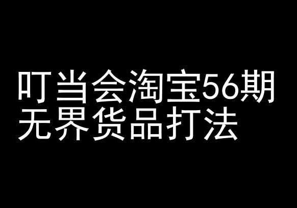 叮当会淘宝56期：无界货品打法-淘宝开店教程-轻松搞定副业 - 高效赚钱方法和建议