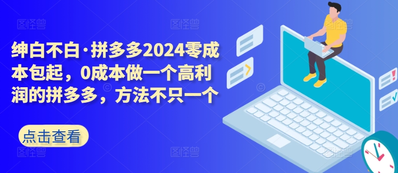 拼多多2024零成本包起，0成本做一个高利润的拼多多，方法不只一个-轻松搞定副业 - 高效赚钱方法和建议