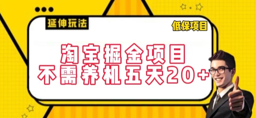 淘宝掘金项目，不需养机，五天20+，每天只需要花三四个小时【揭秘】-轻松搞定副业 - 高效赚钱方法和建议