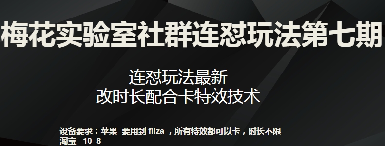 梅花实验室社群连怼玩法第七期，连怼玩法最新，改时长配合卡特效技术-轻松搞定副业 - 高效赚钱方法和建议