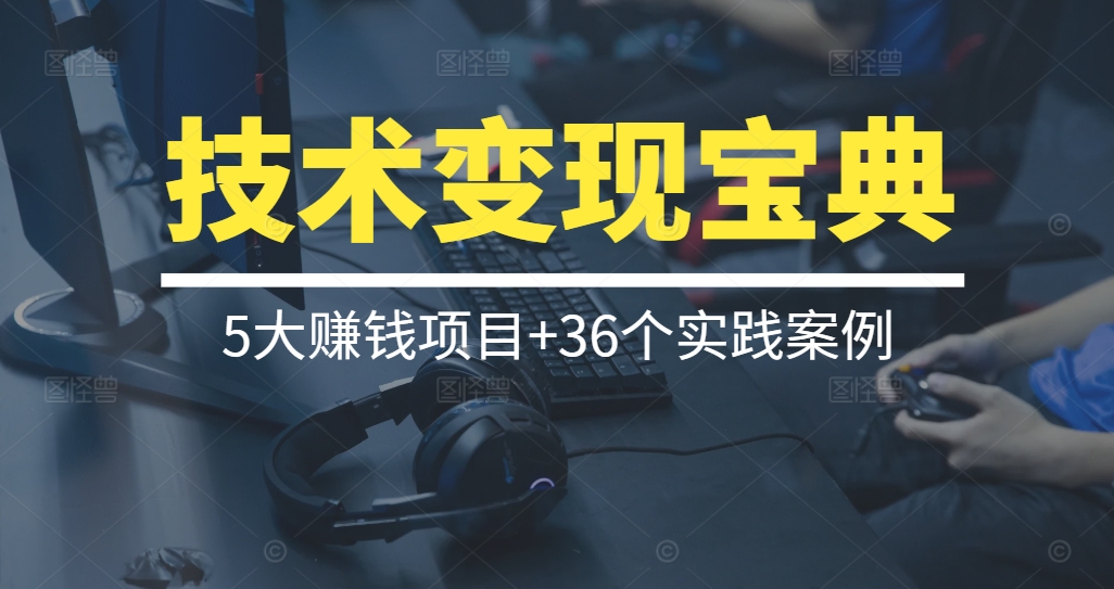 【技术变现宝典】5大赚钱项目+36个实践案例，让你的技术成为副业赚钱利器！助你副业赚钱路上不再迷茫-轻松搞定副业 - 高效赚钱方法和建议