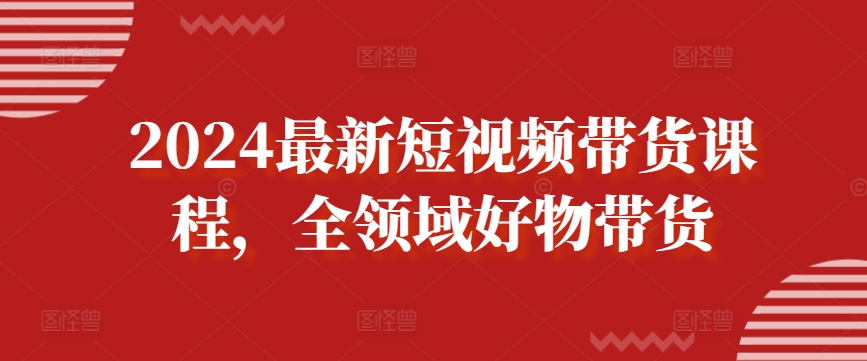 2024最新短视频带货课程，全领域好物带货-轻松搞定副业 - 高效赚钱方法和建议