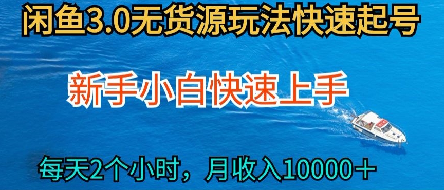 2024最新闲鱼无货源玩法，从0开始小白快手上手，每天2小时月收入过万【揭秘】-轻松搞定副业 - 高效赚钱方法和建议