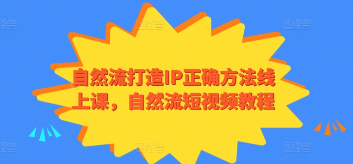 自然流打造IP正确方法线上课，自然流短视频教程-轻松搞定副业 - 高效赚钱方法和建议