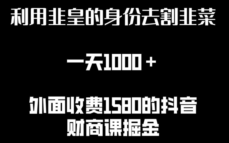 利用非皇的身份去割韭菜，一天1000+(附详细资源)【揭秘】-轻松搞定副业 - 高效赚钱方法和建议