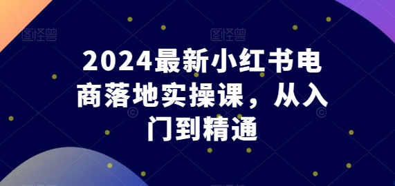 2024最新小红书电商落地实操课，从入门到精通-轻松搞定副业 - 高效赚钱方法和建议