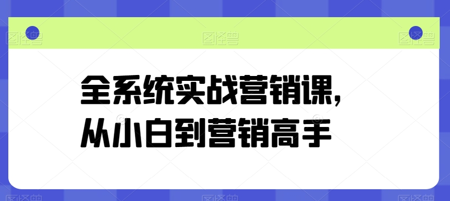 全系统实战营销课，从小白到营销高手-轻松搞定副业 - 高效赚钱方法和建议