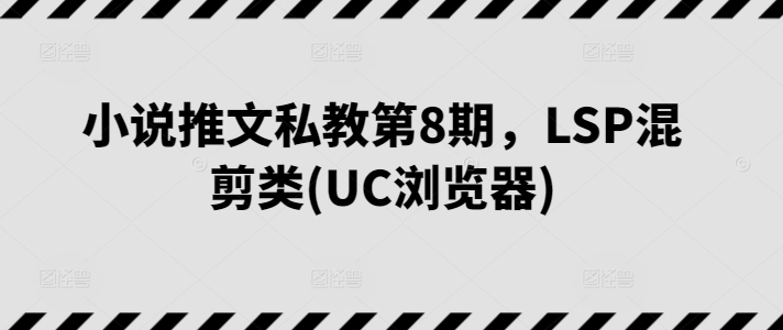 小说推文私教第8期，LSP混剪类(UC浏览器)-轻松搞定副业 - 高效赚钱方法和建议