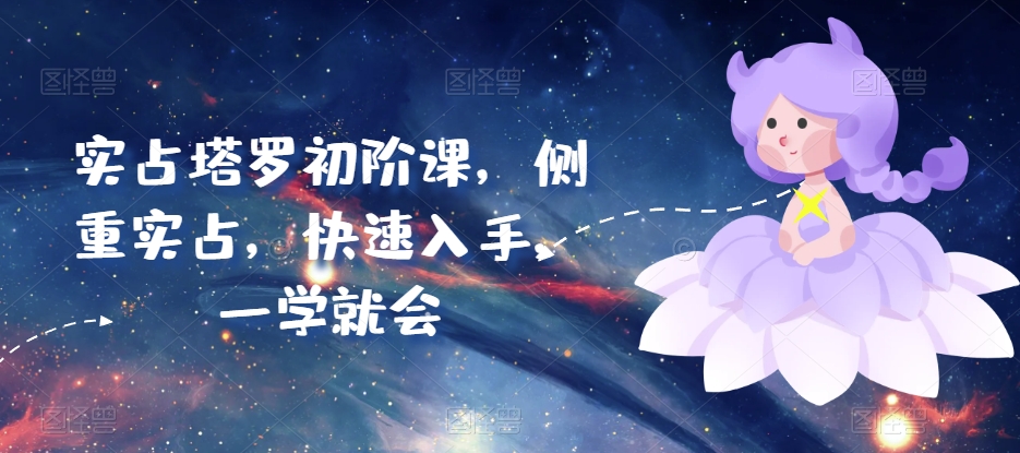 实占塔罗初阶课，侧重实占，快速入手，一学就会-轻松搞定副业 - 高效赚钱方法和建议
