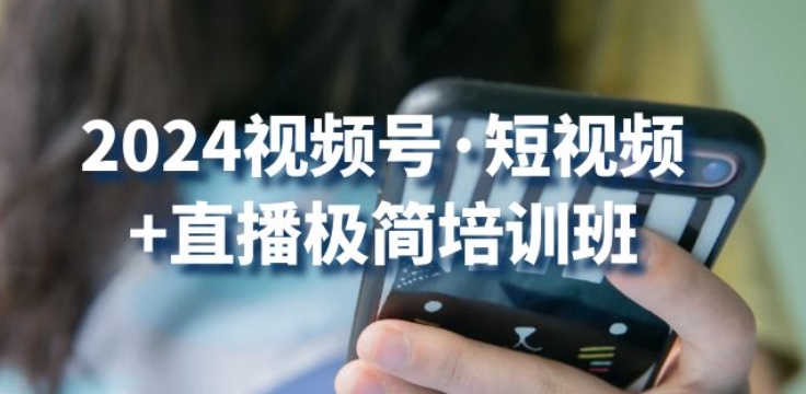 2024视频号·短视频+直播极简培训班：抓住视频号风口，流量红利-轻松搞定副业 - 高效赚钱方法和建议