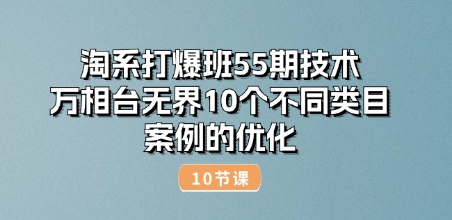 淘系打爆班55期技术：万相台无界10个不同类目案例的优化(10节)-轻松搞定副业 - 高效赚钱方法和建议