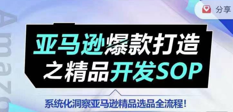 【训练营】亚马逊爆款打造之精品开发SOP，系统化洞察亚马逊精品选品全流程-轻松搞定副业 - 高效赚钱方法和建议
