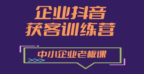 企业抖音营销获客增长训练营，中小企业老板必修课-轻松搞定副业 - 高效赚钱方法和建议
