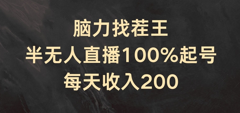 脑力找茬王，半无人直播100%起号，每天收入200+【揭秘】-轻松搞定副业 - 高效赚钱方法和建议