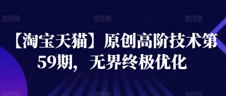 【淘宝天猫】原创高阶技术第59期，无界终极优化-轻松搞定副业 - 高效赚钱方法和建议