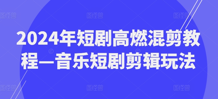 2024年短剧高燃混剪教程—音乐短剧剪辑玩法-轻松搞定副业 - 高效赚钱方法和建议