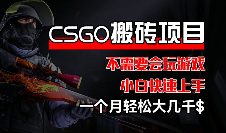 CSGO 装备搬砖项目，操作简单，不需要会玩游戏，小白也能快速上手，一个月轻松大几千【揭秘】-轻松搞定副业 - 高效赚钱方法和建议