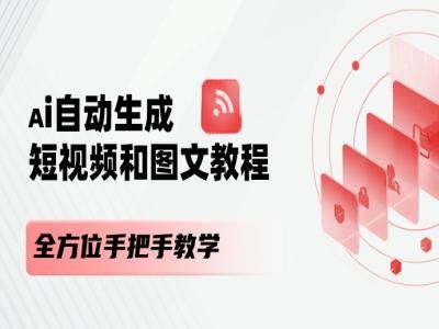 AI自动生成短视频和图文课程，全方位手把手教学-轻松搞定副业 - 高效赚钱方法和建议