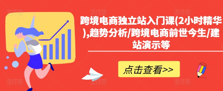 跨境电商独立站入门课(2小时精华),趋势分析/跨境电商前世今生/建站演示等-轻松搞定副业 - 高效赚钱方法和建议