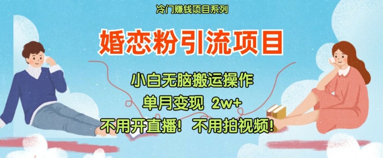 小红书婚恋粉引流，不用开直播，不用拍视频，不用做交付【揭秘】-轻松搞定副业 - 高效赚钱方法和建议