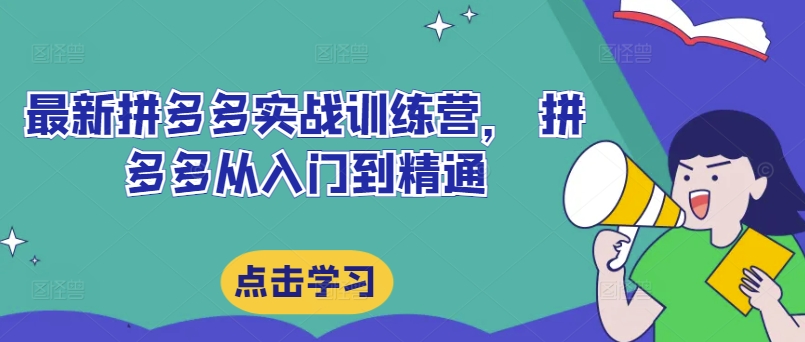 最新拼多多实战训练营， 拼多多从入门到精通-轻松搞定副业 - 高效赚钱方法和建议
