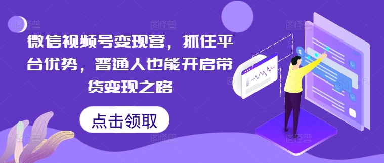 微信视频号变现营，抓住平台优势，普通人也能开启带货变现之路-轻松搞定副业 - 高效赚钱方法和建议