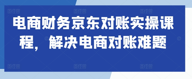 电商财务京东对账实操课程，解决电商对账难题-轻松搞定副业 - 高效赚钱方法和建议